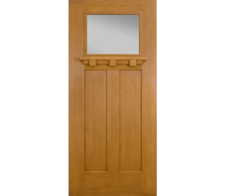 Wilmette Craftsman Light Fiberglass Entry Door